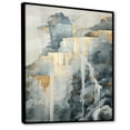 thumbnail image 2 of Designart "Adventure Scene: Waterfall in Gold & Grey" Waterfall Floater Framed Canvas Prints, 2 of 5