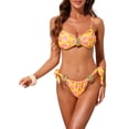 thumbnail image 1 of INSPIRAR CHIC Conjuntos de Bikini de Escamas de Pescado para Mujeres de 2 Piezas con Tirantes Ajustables, Parte Superior y Parte Inferior Triangular, Trajes de Baño Talla X-Large Amarillo-Rosa, 1 of 5
