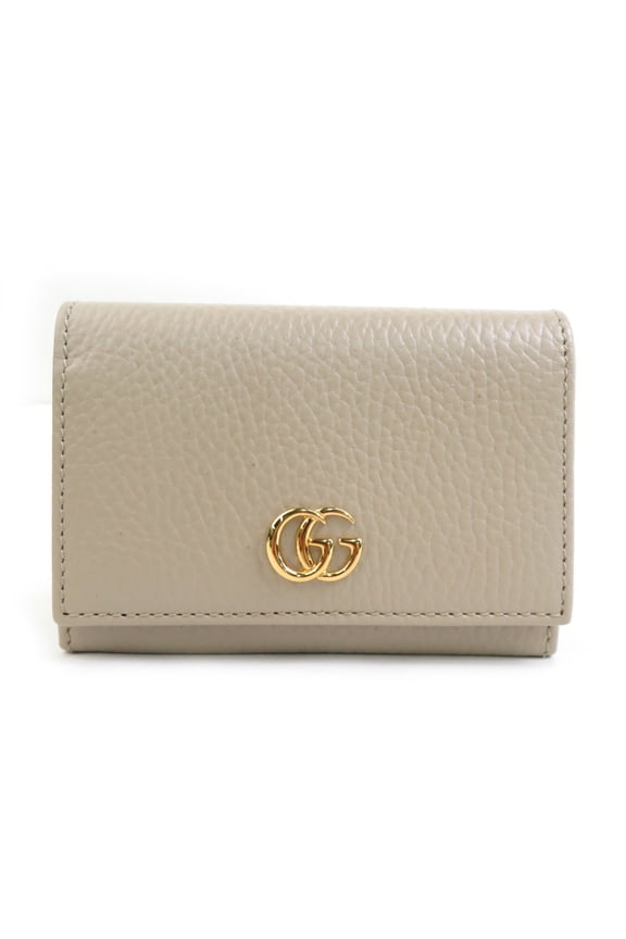 Pre-Owned Gucci Business Card Case, Leather, Beige, Women's, 739525, H31745G
