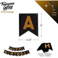 thumbnail image 2 of Happy Birthday Black Bunting Banner with Gold Letters Sparkling Glitter Garland for Dramatic Photo Booth Backdrop Picture Hanging Felt Cardstock Party Decorations, 2 of 8