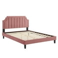 thumbnail image 3 of Modway Sienna Performance Velvet Full Platform Bed in Dusty Rose, 3 of 10