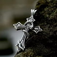 thumbnail image 4 of HOOUN Stainless Steel Snake Cross Pendant Necklace Men's Punk Retro Biker Jewelry Gift, 4 of 5