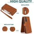 thumbnail image 5 of Compatible with Samsung Galaxy S20 FE Gaxaly S 20 FE 5G UW 6.5 inch Wallet Case Tempered Glass Screen Protector Zipper Flip Cover Card Holder Phone Cases for Glaxay S20FE5G S20FE 20S Fan Edition Brown, 5 of 7