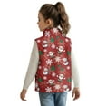 thumbnail image 2 of Xixirimido Christmas Tree Snowman Snowflake Red Pattern Girls Boys Zippered Vest Warm Soft Fleece Vest for Kids Sleeveless Stand Collar Jacket with Pockets Fall Winter Outerwear for 2T, 2 of 7