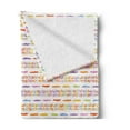 thumbnail image 2 of Herringbone Soft Flannel Fleece Throw Blanket, Rainbow Colored Diagonal Chevron Inspiration Horizontal Dashed Stripes, Cozy Plush for Indoor and Outdoor Use, 50" x 60", White Multicolor, by Ambesonne, 2 of 5