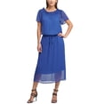 thumbnail image 1 of Vestido DKNY con volantes y hombros descubiertos Mujer Azul Extragrande, 1 of 1