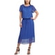 thumbnail image 1 of Vestido DKNY con volantes y hombros descubiertos Mujer Azul Extragrande, 1 of 1