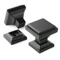 thumbnail image 2 of Cauldham 5 Pack Solid Kitchen Cabinet Knobs Pulls (1-1/8" Square) - Transitional Dresser Drawer/Door Hardware - Style S685 - Matte Black, 2 of 5