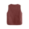 thumbnail image 3 of YDFCWXW Womens Sherpa Fleece Vest Fuzzy Sleeveless Casual Open Front Warm Cardigan Outerwear 2025 Winter Red, XL, 3 of 3