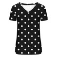 thumbnail image 4 of ZQGJB Polka Dot Shirts for Women Summer Short Sleeve Casual V Neck Graphic Tunic Blouse Loose Fit Oversized Baggy Pullover Tops Black M, 4 of 5