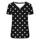 thumbnail image 4 of ICHUANYI Clearance Women's V-neck Print T-shirt Fashion And Comfortable Women's Short Sleeve Top(Black, XL) ICHUANYI WER2023080707919, 4 of 5