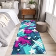 thumbnail image 5 of Abstract White Star Washable Area Rug 2 x 6 ft Pink Green Ink Splatter Graffiti Modern, Soft Non Slip Rugs Stain Repellent Indoor Felt Carpet for Living Dining Room Bedroom Home Office, 5 of 9