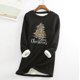 thumbnail image 2 of Camisas Navideñas Para Mujer, Camisetas de Manga Larga, Sudadera de Lana Gruesa, Ropa Interior Cálida de Cuello Redondo Con Estampado de Terciopelo Odeerbi  ODB201178, 2 of 5