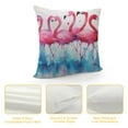 thumbnail image 4 of JEUXUS  Animal Throw Pillow Cushion Cover, Flamingos Love Birds Feather Romance Brushstroke Splash Watercolor Effect, Decorative Square Accent Pillow Case, Pink Blue, 4 of 5