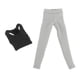 thumbnail image 5 of 1/12 traje de chaleco y pantalones para mujer, accesorio de ropa en miniatura para modelo de muñeca de 6 ", figuras de femeninos , Gris negro negro gris Hugo Figura chaleco, 5 of 10