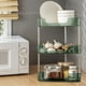 thumbnail image 5 of Organizador de esquina de cocina Estante triangular para especias sobre encimera | Estantería de plástico montada en la pared de 3 niveles | Negro verde transparente sin agujeros | Almacenamiento, 5 of 6