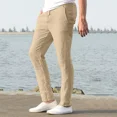 thumbnail image 4 of Pantalones Casuales De Lino De Algodón Sueltos Para Hombre, 4 of 8