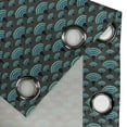 thumbnail image 4 of Ambesonne Geometric Grommet Curtain, Trippy Half Circles, 50" x 96", Jade Green Charcoal Grey, 4 of 6
