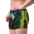 thumbnail image 2 of Sikiie Fluorescent Wolf Print Men's Boxer Briefs, Elastic Waistband Boxer Briefs Leggings-Small, 2 of 5