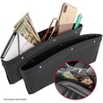 thumbnail image 1 of 2 in 1 Car Seat Gap Organizer Universal Fit Storage Pockets Adjust 2 Set Car Seat Crevice Storage Box Helps Reduce Distracted Driving & Holds Phone Money Cards Keys Remote | Black Stitching, 1 of 1