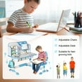 thumbnail image 5 of 2-in-1 Kids Study Desk & Chair Set - Adjustable Ergonomic Desk with Astronaut Pattern, Bookshelf & Storage Drawer (Pink/Blue), 5 of 7