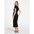 thumbnail image 2 of No Boundaries Deep V-Neck Maxi Dress with Cap Sleeves, Women's Sizes XXS-XXL, 2 of 4