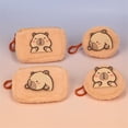 thumbnail image 4 of Sac à Main en Peluche Capybara Mignon, Sac à Main Rond avec Pendentif, Sac de Rangement pour Écouteurs, Mini Portefeuille à Fermeture Éclair, 4 of 4