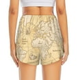 thumbnail image 3 of Picia World Map Pattern Women's 2 in 1 Athletic Running Shorts High Waisted Workout Casual Gym Sweat Shorts with Comfy Liner Zipper Pockets-, 3 of 9