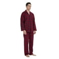 thumbnail image 4 of Apparonia Mens Pajamas Set Cotton Notched Collar Pajamas for Men Long Sleeve Mens Sleepwear with Pockets & Front Fly Dynamic Scarlet M, 4 of 7