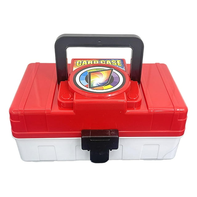 Estuche coleccionable, caja organizadora de tarjetas, caja de almacenamiento de tarjetas multiusos recargable, tarjetero para suministros de escritorio, hogar, restaurante Rojo