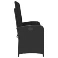 thumbnail image 2 of vidaXL Reclining Garden Bench with Cushions Black Poly Rattan, 2 of 5