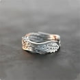thumbnail image 4 of harmtty Men Ring Silver Color Retro Vintage Polished Punk Gift Hypoallergenic Angel Wing Finger Ring Fashion Jewelry,Silver, 4 of 7