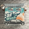 thumbnail image 2 of Ambesonne Retro Quilted Coverlet 3 Pcs, Vintage Car Repair Artwork, King Size, Multicolor, 2 of 2