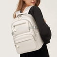 thumbnail image 5 of Aesthetic Large Laptop Backpack Y2K Vintage College Daypack for Travel Work Lightweight Waterproof Commute Bag (Beige), 5 of 5