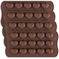 thumbnail image 1 of Juego de moldes de chocolate con forma de corazón de 15 cavidades de 4 piezas Corazón de San Valentín de silicona, kaili Sencillez, 1 of 5