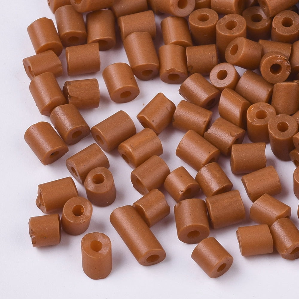 1bag 6/0 Glass Beads Baking Paint Chocolate 3.5~5x3.5~4mm Hole: 1mm about 4500pcs/bag