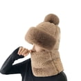 thumbnail image 5 of Gorro de mujer otoño e invierno Bufanda máscara integrada protección para los oídos gorro a prueba de viento forro polar grueso puntera cálida, 5 of 5
