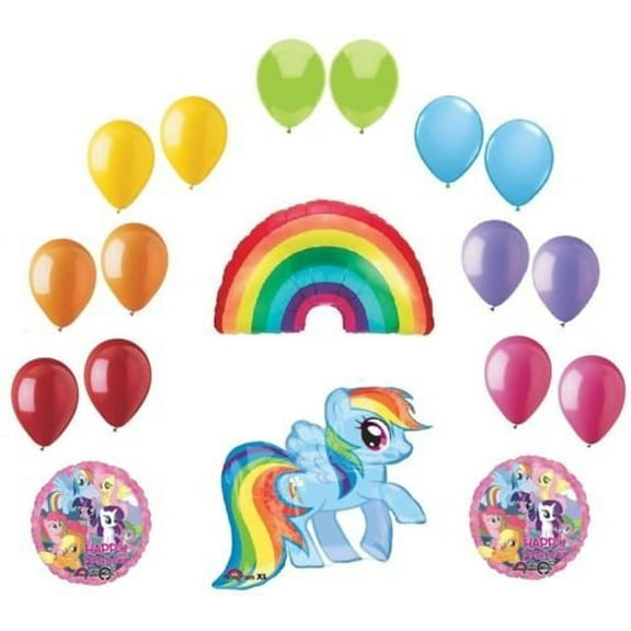 LoonBalloon MY LITTLE PONY & Rainbow DASH (18) Birthday Party Mylar & Latex Decor Balloons