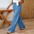 thumbnail image 7 of CQONEPT Oversize Wide Leg Pant for Womens Elastic Waist Drawstring Pants Casual Loose Fit Trousers with Pocket Blue XL, 7 of 7