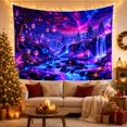 thumbnail image 3 of Ancient Tree Beside River and Waterfall, Dreamy Fantasy for Nature Lovers, Forest Wall Art, Housewarming Gift, Tapestry Wall Hanging for Bedroom and Living Room, 3 of 7