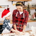 thumbnail image 5 of KDFJPTH Christmas Kitchen Cooking Aprons Black And Red Plaid Aprons Adjustable Buffalo Plaid Baking Apron Grilling Christmas Apron With Snowflake ... Cooking Aprons for Kids Age 10-13, 5 of 5