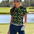 thumbnail image 4 of Whosucclay Moisture Wicking Golf Tops, Elf Hat Clover Polyester Stretch Quick Dry Polo Shirts for Tennis Outdoor Sports Golf Course Size Small, 4 of 10
