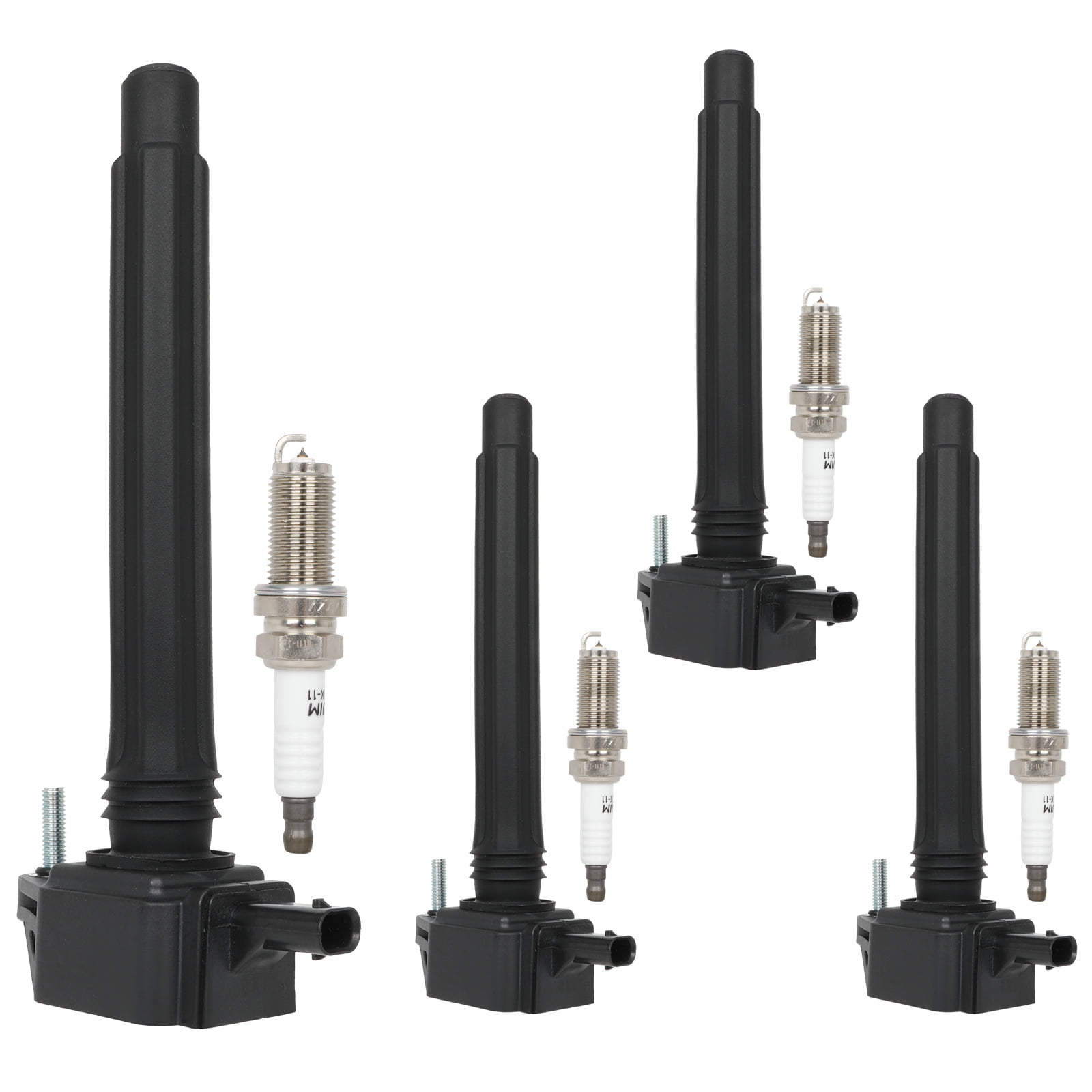 ECCPP 4 ignition coils with 4 iridium Spark Plugs,UF751,for Jeep,for Cherokee 2014-2020,Compass 2018-2020,Renegade 2015-2020 &,for Chrysler 200 & Ram ProMaster City &,for Dodge Dart,UF751 68242286AA