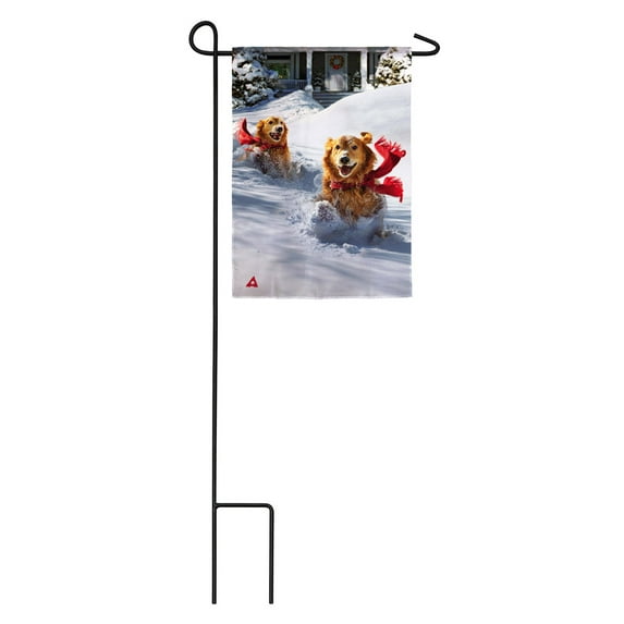 Evergreen Dashing Through The Snow Satin Garden Flag, 12.5 x 18 inches