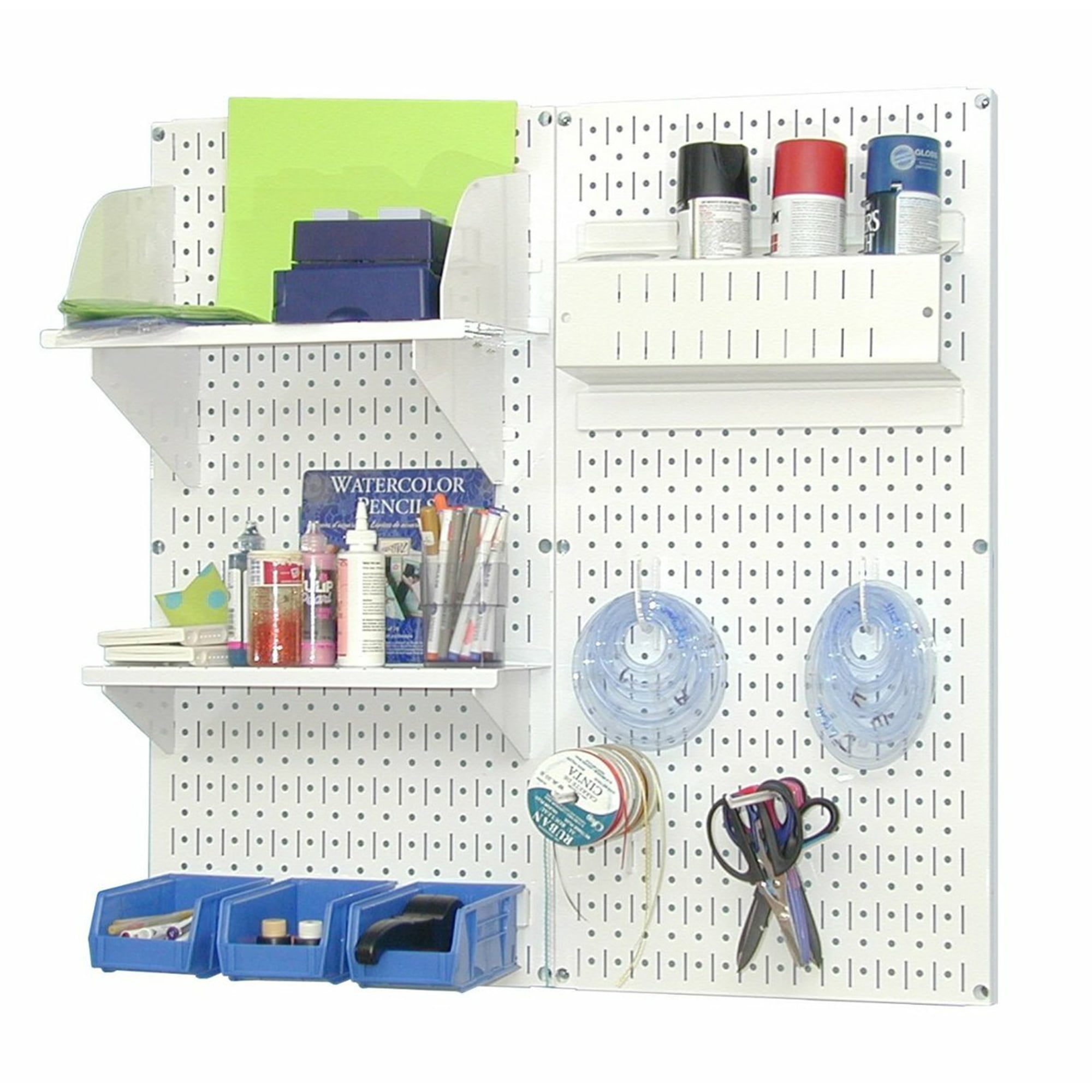 Mount Display Pegboard Kits Fit Pegboard Organizer and Storage for Craft Room Garage Kitchen Easy installation White Pegboard Wall 6pcs Pegboard Wall Organizer Panels Peg Boards for Walls 