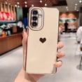 thumbnail image 3 of Samsung Galaxy A24 4g 6.5" Phone Case Luxury Electroplated Cute Love Heart Pattern Case for Women Full Camera Protection Soft Silicone Anti-Fingerprint Shockproof Cover for Galaxy A24 (White), 3 of 6
