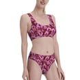 thumbnail image 4 of High Waisted Bikini Sets For Women, Purple Orchids Flowers Swimsuits Tummy Control, Two Pieces Bathing Suit, 4 of 8