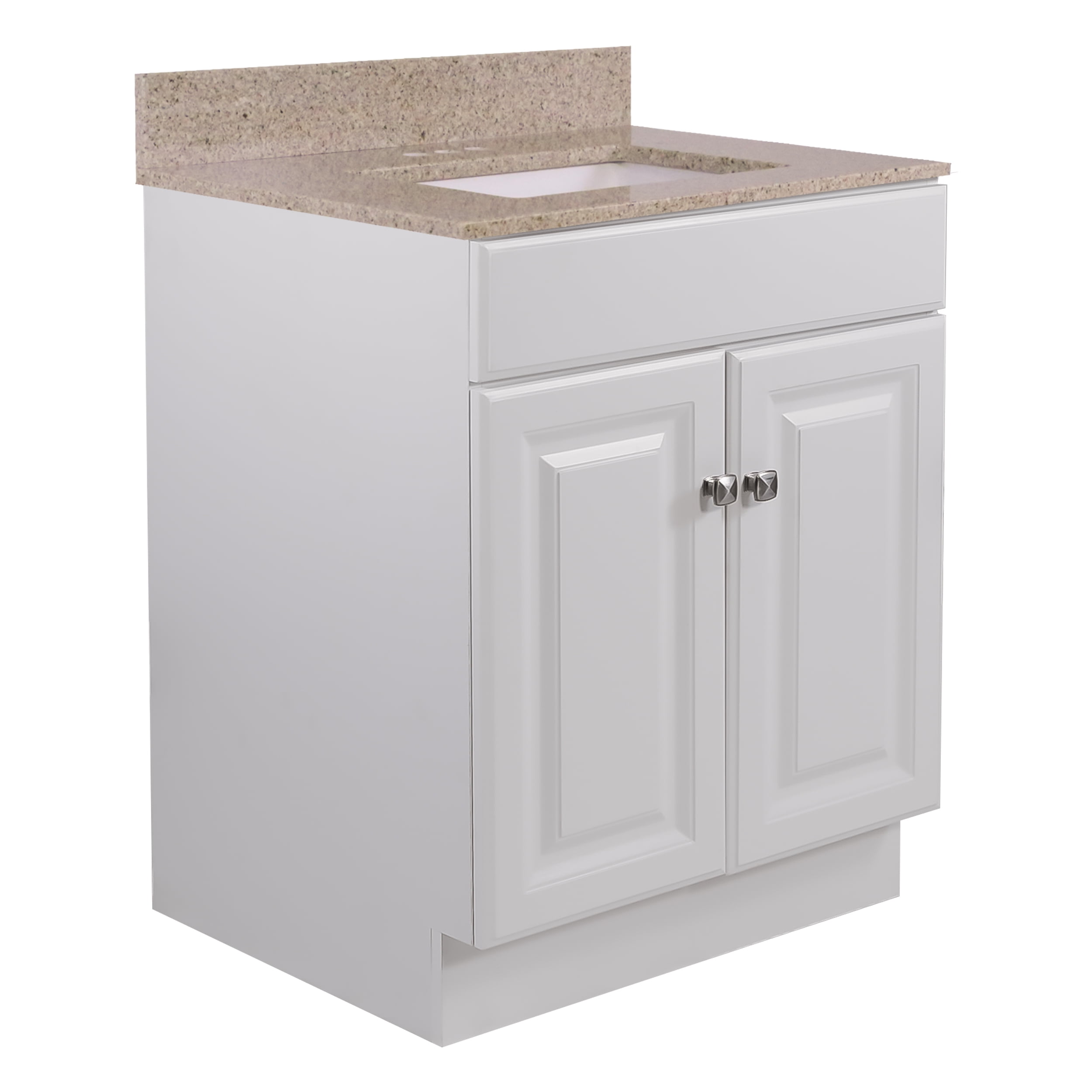 Design House Wyndham 24 inch Unassembled 2Door Bathroom Vanity in White with Granite Golden