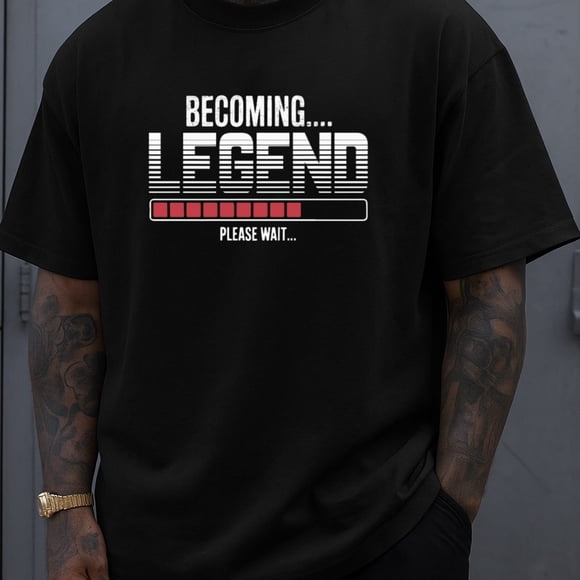 Men'S Humorous T-Shirts from Legend in Progress, Featuring Stylish Graphics. Made from Breathable Material with a Round Neckline And Short Sleeves, These Are Ideal for Workouts And Can Be Worn
