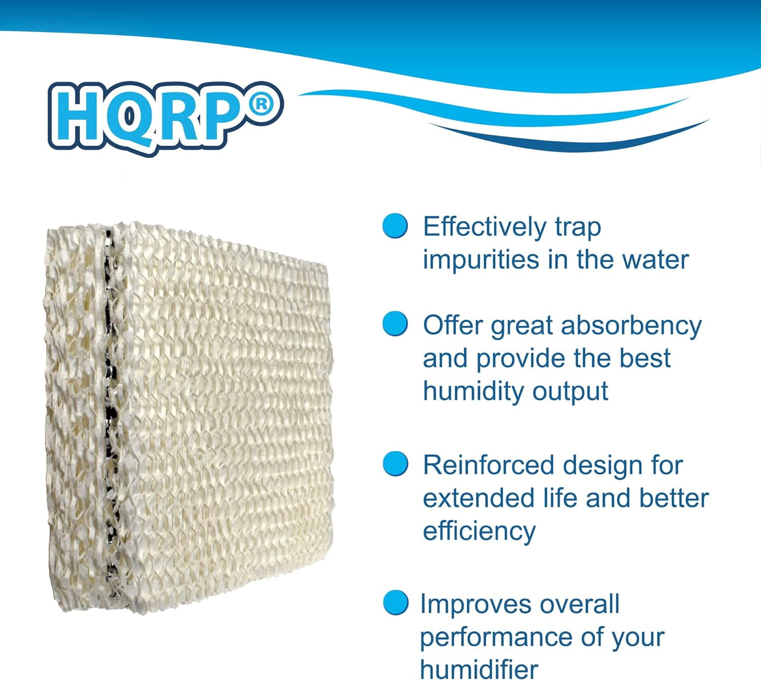 HQRP 2-Pack Humidifier Wick Filter Compatible with Duracraft AC-809 / D09-C/AC-815 / D15C, Honeywell HC-809, Lasko THF15 1115, Kaz WF-815 WF815